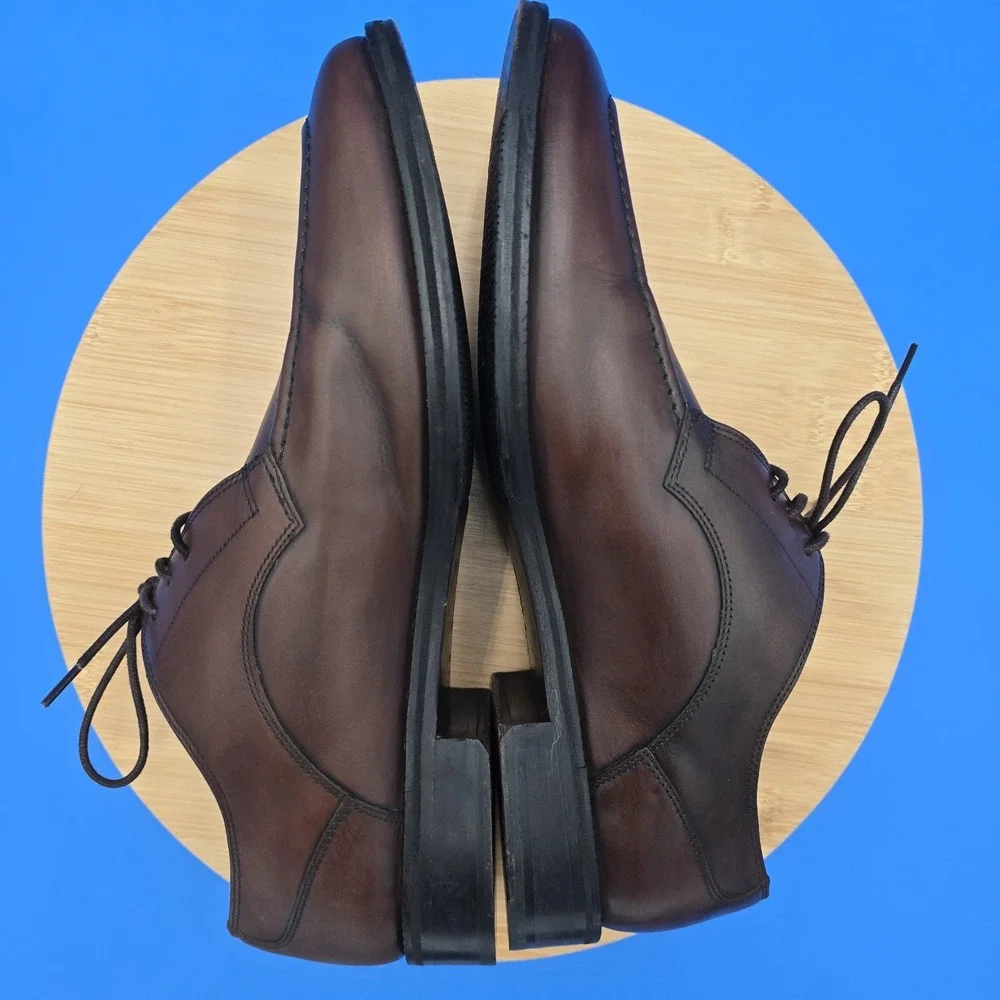 Cole HAAN Eaton Apron Toe Lace Up‎ Oxford Dress Shoe Men 10M Brown C07138